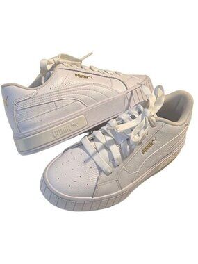 Puma Cali Star White Leather Lace Up Sneakers Size 8 NIB